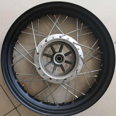 Margies 125 Motorcycle Rear Wheel Assembly , 1 Year Black Spoke Motorcycle Wheels