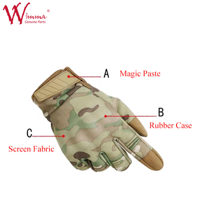 Motorcycle Riding Gloves Camouflage Color Soft Polyester