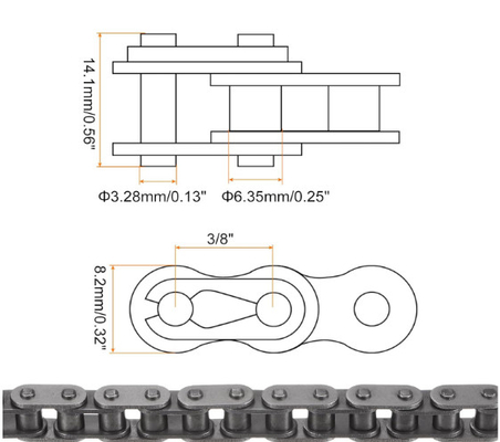 Motorcycle Transmission Chain O Ring Type High Performance 120 Links Length