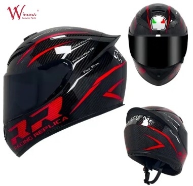 Full Face Motorcycle Helmet with Aerodynamic Design and Integrated Bluetooth Communication