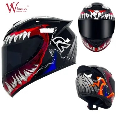 Full Face Motorcycle Helmet with Aerodynamic Design and Integrated Bluetooth Communication