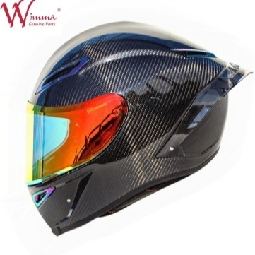 Full Face Motorcycle Helmet Retro Carbon Fiber Excellent Ventilation Comfort And Fit